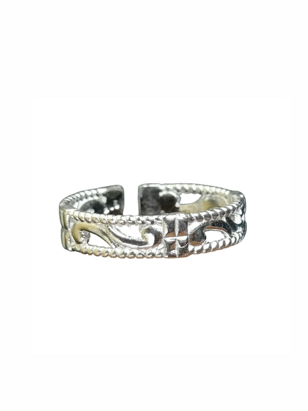 925 Sterling Silver comma twist Border
Band Toe Cum Thumb Ring