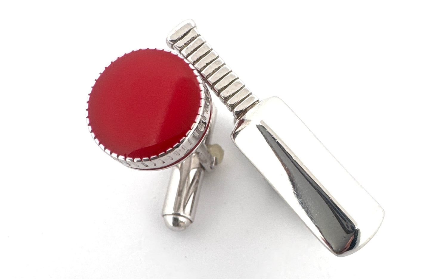 925 Sterling Silver Cricket Bat & Ball Cufflink for Men