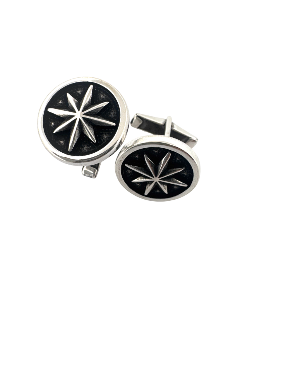 925 Sterlink Silver Round Tradtition Tux and StarTwist Cufflink for Men