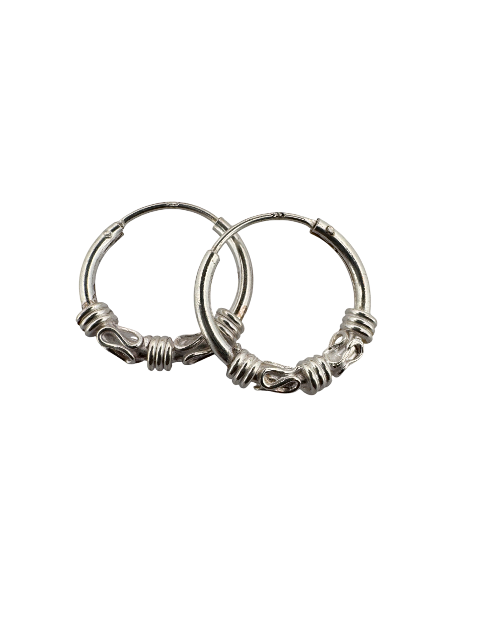 925 sterling silver two wave line twisted wire bali