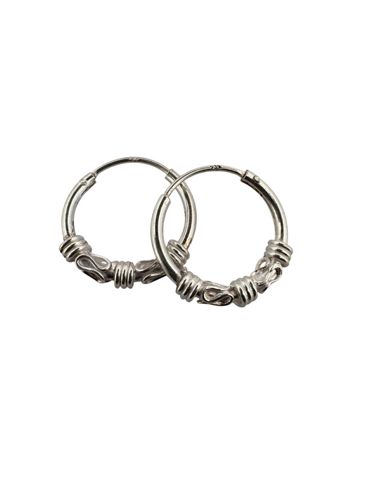 925 sterling silver two wave line twisted wire bali