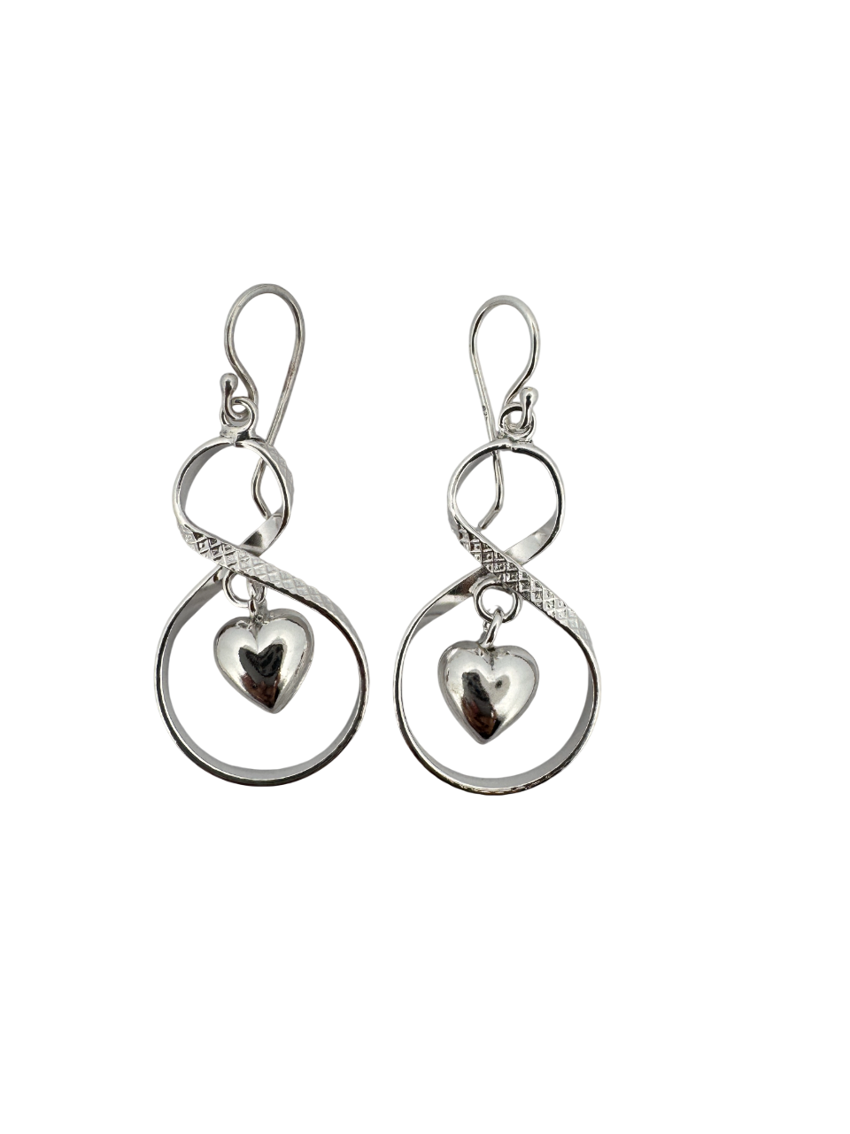 Sterling Silver Twisted Heart Dangler Earring