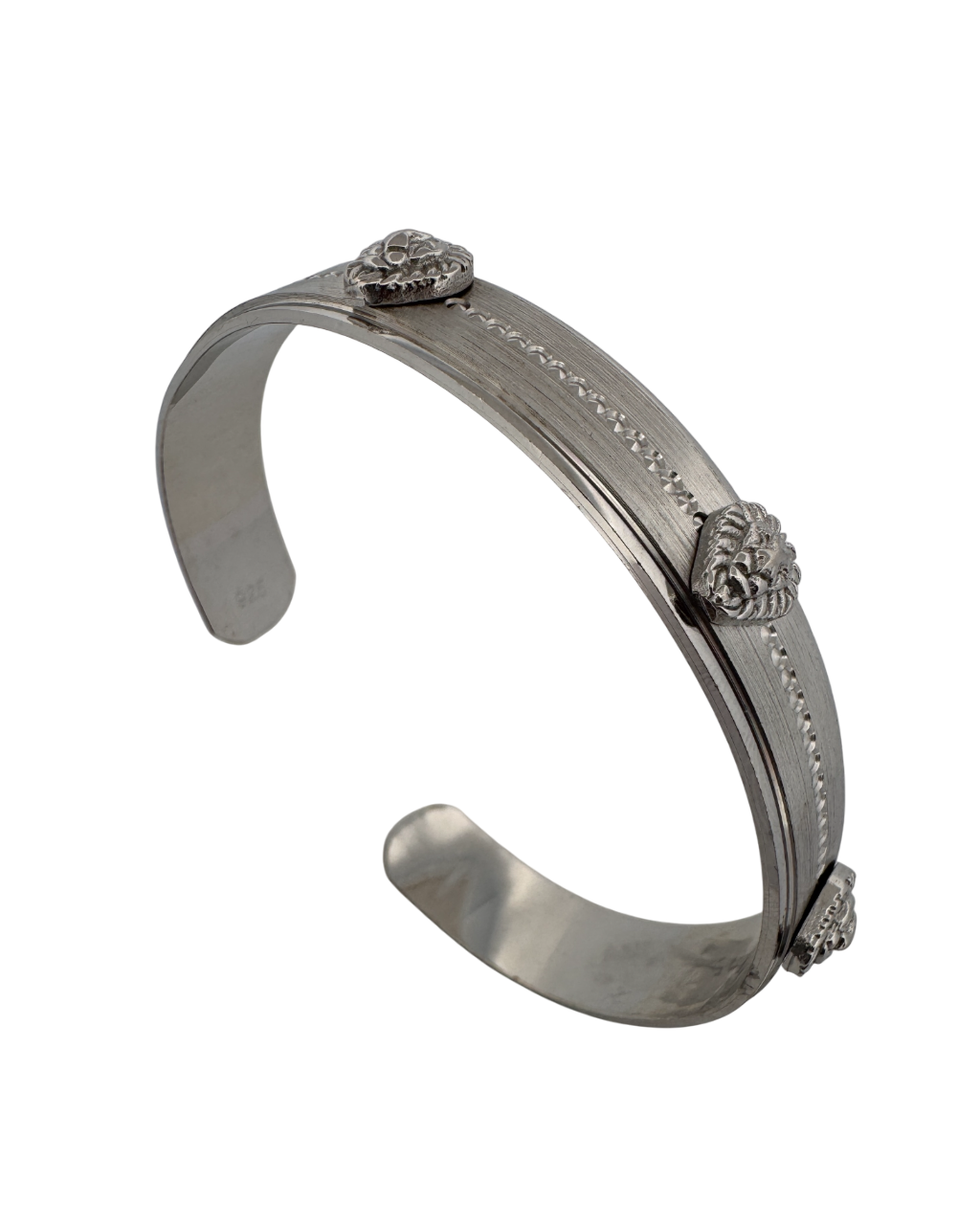 925 Sterling Silver with lion motif design Cuff