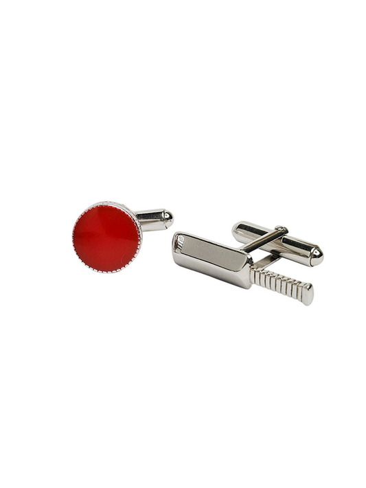 925 Sterling Silver Cricket Bat & Ball Cufflink for Men