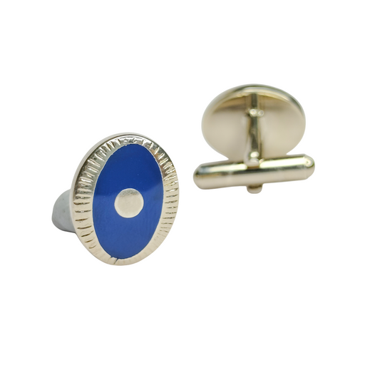 925 Sterlink Silver Blue Evil Eye Designed Cufflink for Men