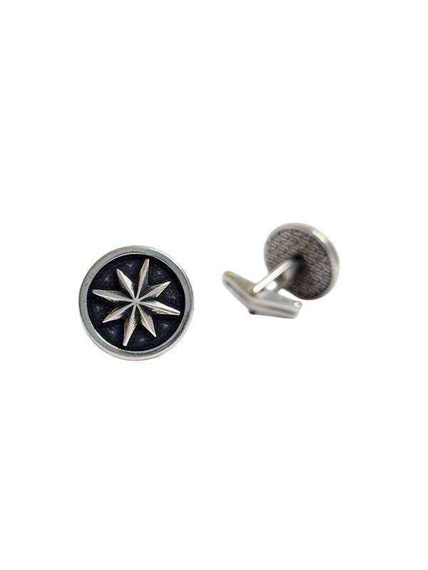925 Sterlink Silver Sativa Leaf  Cufflink for Men