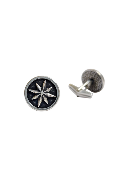 925 Sterlink Silver Sativa Leaf  Cufflink for Men