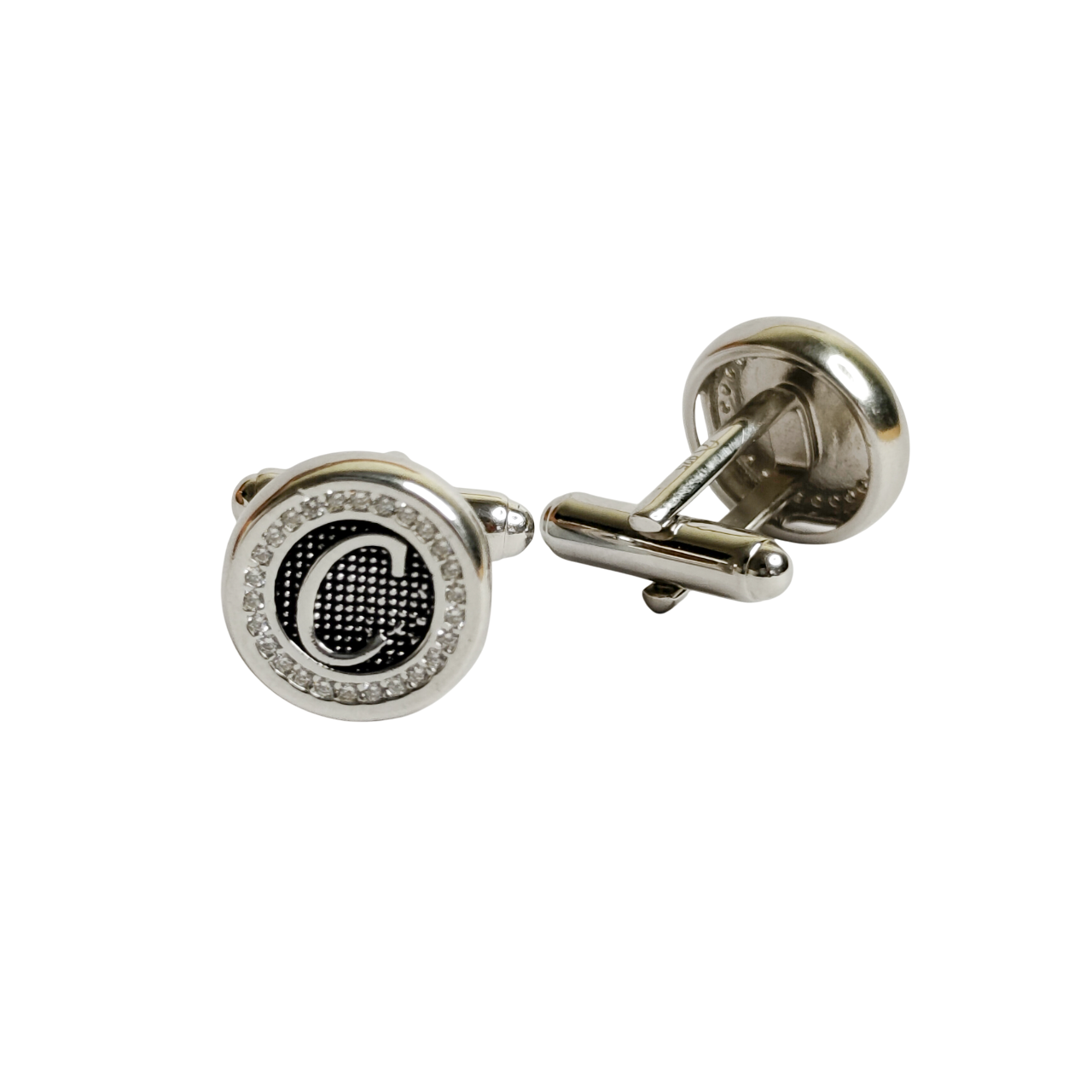925 Sterling Silver Initial Cufflink for Men