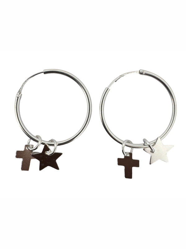 - "Handmade Sterling Silver Earrings" 
- "Sterling Silver Jewelry" 
- "Cross Earrings" 
- "Star-Shaped Earrings" 
- "Women's Sterling Silver Earrings" 