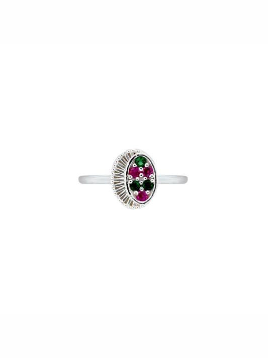 Multi Stone Oval 925 Silver Toe Ring
